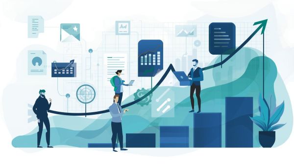 Short-term business financing options 2 people holding invoices